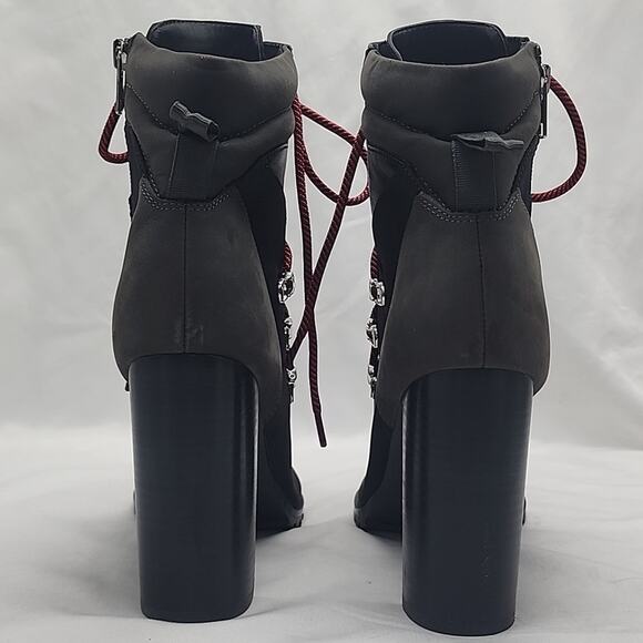 STEVE MADDEN KAREY ANKLE BOOTS BLACK SUEDE ZIP CLOSURE LACE-UPS 10 NWOB - Picture 7 of 16